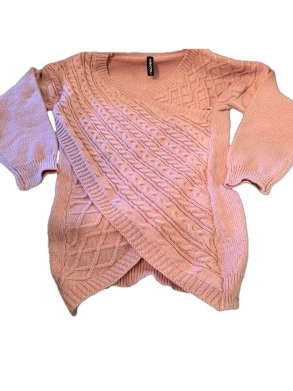 NoraCora Sweater Size S. Dusty pink/rose colored. Wrap front On Off Shoulder NEW - Picture 16 of 16